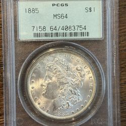 1885 Morgan Silver Dollar – PCGS MS64 – Certified