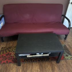 Futon Frame / Mattress And Coffee Table