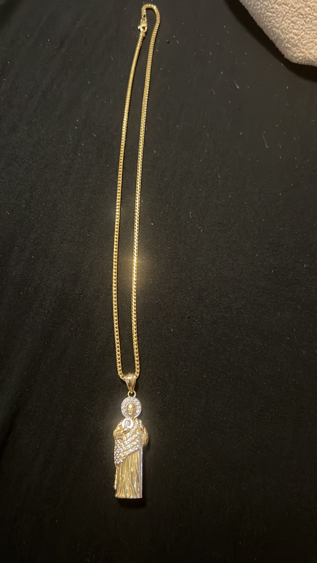 14kt Gold St. Jude’s Pendent And Necklace 
