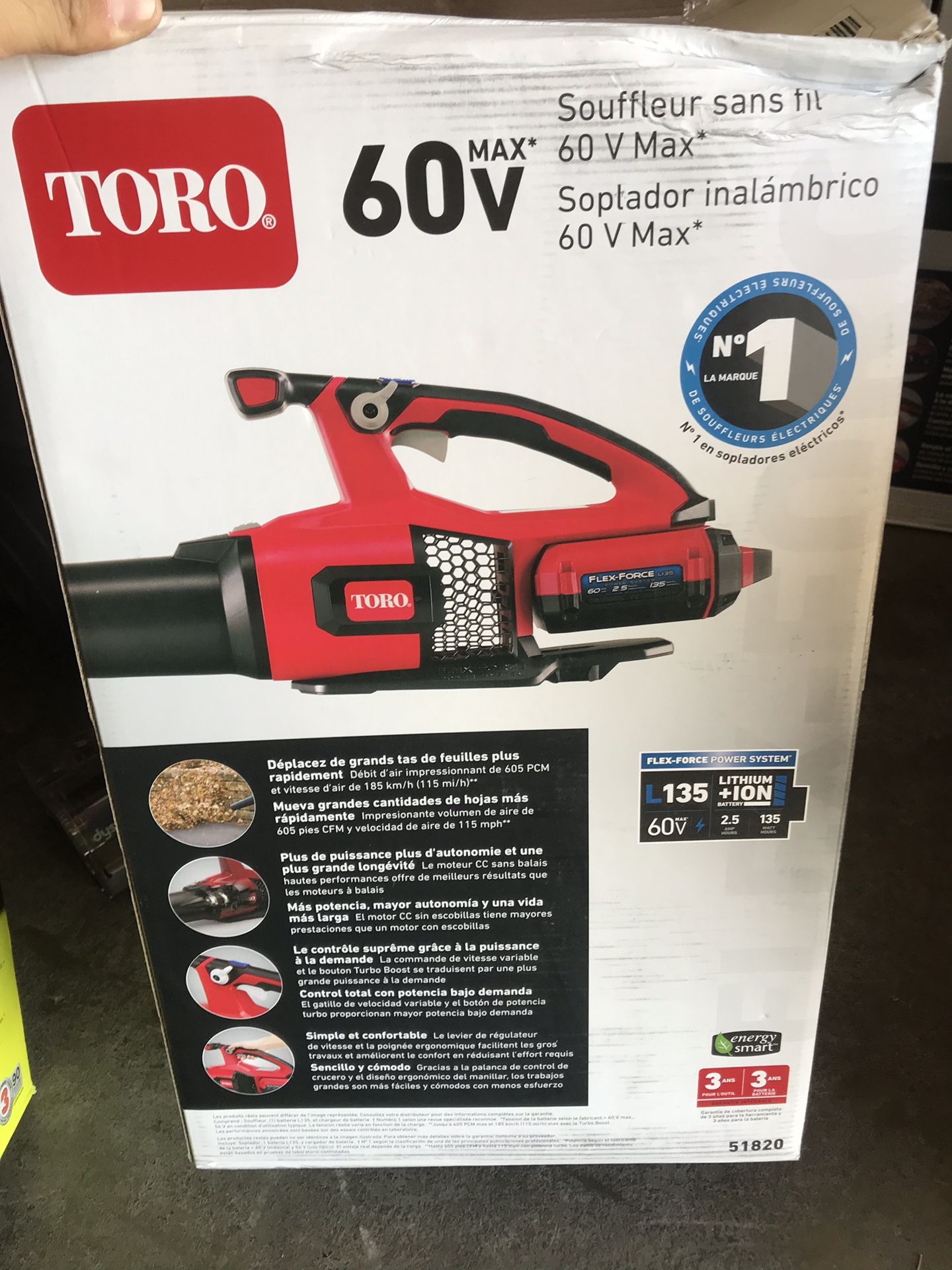 Toro 115 MPH 605 CFM 60-Volt Max Lithium-Ion Brushless Cordless Leaf Blower - 2.5 Ah Battery and Charger Included