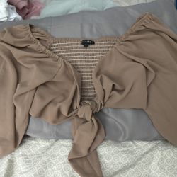 Blouse Tan Color Casual Top
