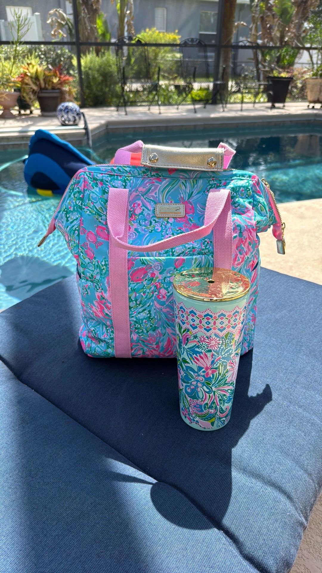 New Lilly Pulitzer backpack cooler and tumbler