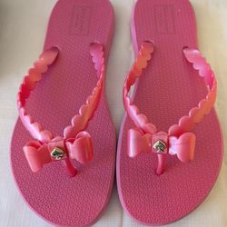 New Kate Spade Denise Pink Flip Flop Sandals Pink Thong Sandal with Bow Size 7