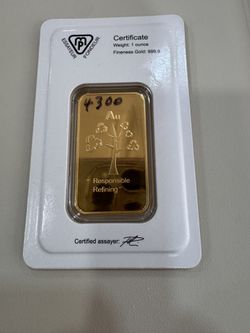 1 Ounce 999.9 FINE GOLD BAR. Metalor Switzerland. NEW! Sealed Unopened. Available At Eric’s Fine Jewelry 7119 S. Tamiami Trail Unit C Sarasota, Fl 342