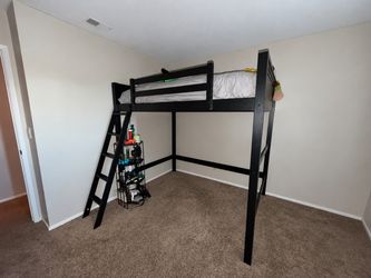 Full-Size Black Loft Bed Frame – $250 OBO