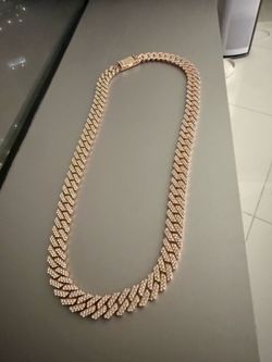 Rose gold diamond chain 22 inches 10mm