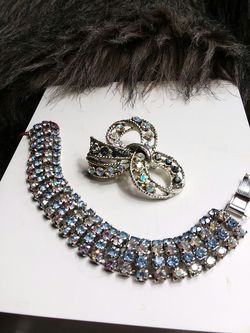 Coro Brooch, Bracelet and Earrings set - Vintage Combo!