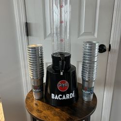 Bacardi Rum Drink Dispenser Mint In Box & Cups