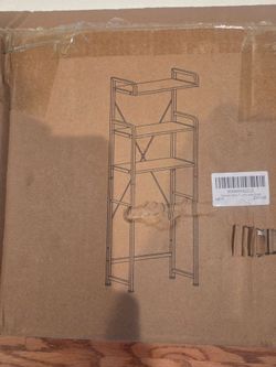 Over The Toilet Storage Rack with 3-Tier Shelves, Space Saver Toilet Shelf, Laundry Organizer with Hooks for Over Toilet Storage and Space Saver (Whit