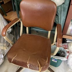 Vintage Antique Steel Office Desk Chair 