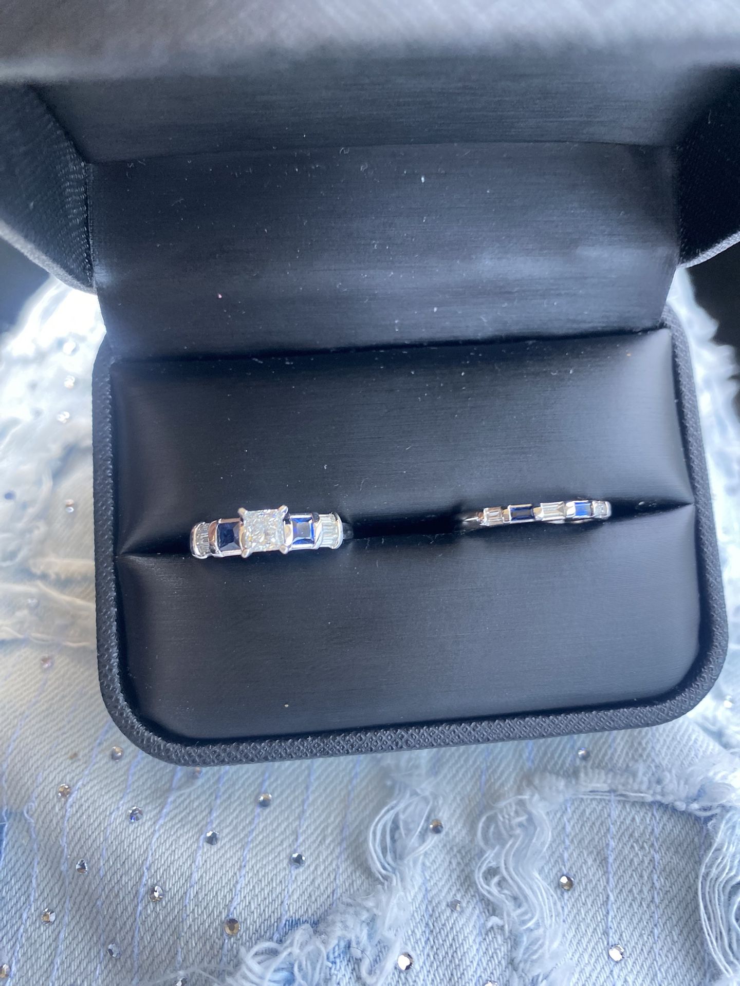 14k White Gold Wedding Set