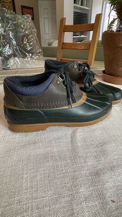 GH Bass & Co. Duck Boots Women 7 Navy/ Brwn Lace Up Ankle Rain Outdoor