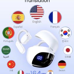 AI Translation Earbuds Real Time 164 Languages 80H Playtime Translator Ear Buds Audifonos Traductores Inglés Español Wireless Earphones Bluetooth Head