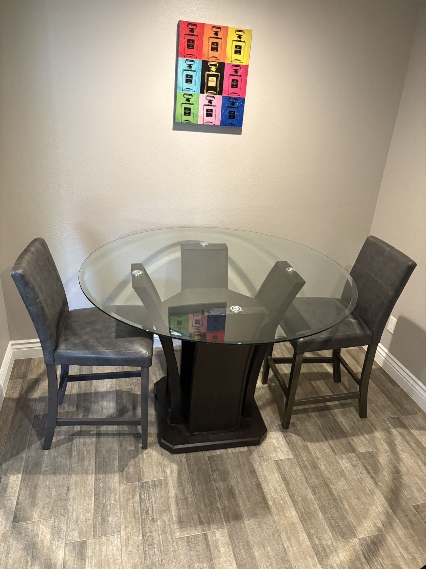 Dining Room Table with 2 Chairs - Counter Height