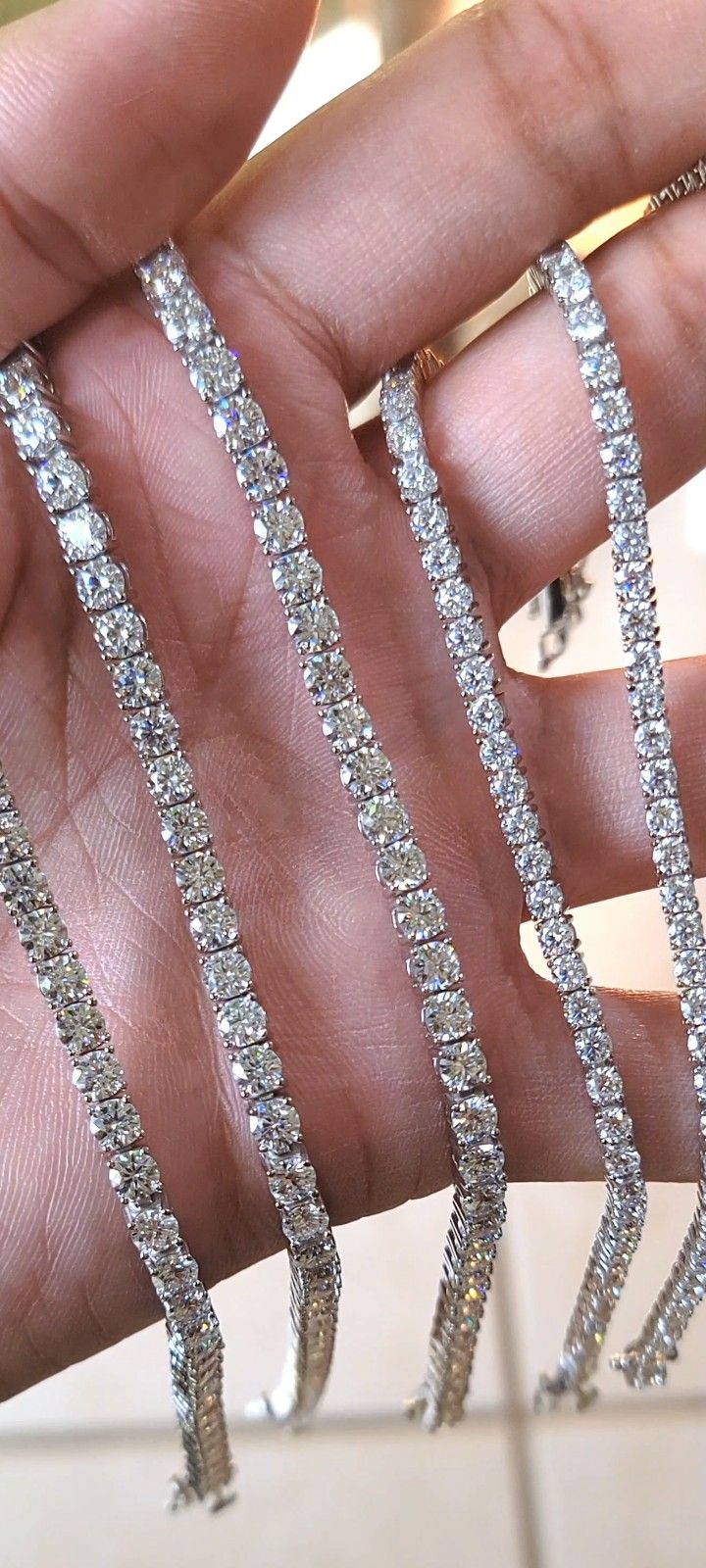 925 Silver Tennis Moissanite Bracelets Made In Italy For Men Women And Kids