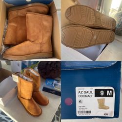 Cognac Winter Boots  By Arizona Saul 