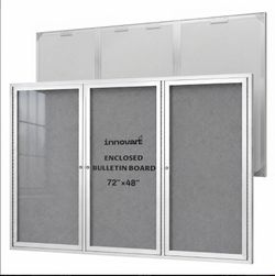 NEW INNOVART 72x48 Locking Enclosed Bulletin Board – $500 Retail