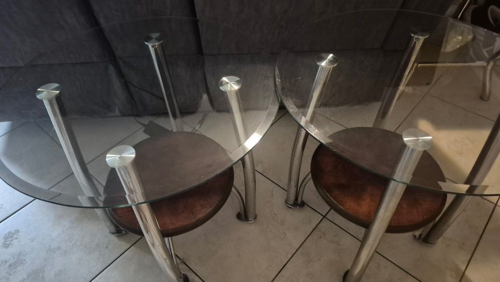 Pair Of Glass Side Tables