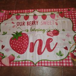 Berry 1st Birthday Banners 