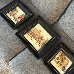 (3) Small Painting - “A Street In Paris”
