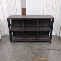 Industrial Dark Espresso Wood TV Stand