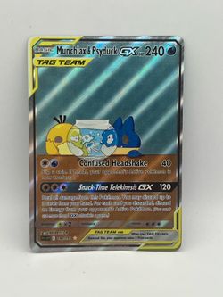 Non TCG Pokemon Munchlax & Psyduck Gx Tag Team Fan Art Card