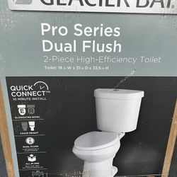GLACIER BAY Pro Series Dual Flush Toilet/White $50.00