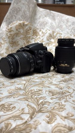 Nikon D3100 DSLR Camera Bundle | 18-55mm VR + 55-200mm Lens | Charger, Battery