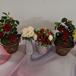 SPECIAL ... ROSE 🌹... Faux Bouquets / Planters & Vases @ Lasting Creations