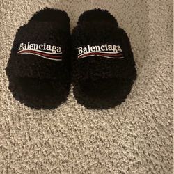 Balenciaga Faux Fur Men's Slide Slippers