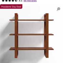 All modern Sufjan Mango Solid Wood Tiered Shelf