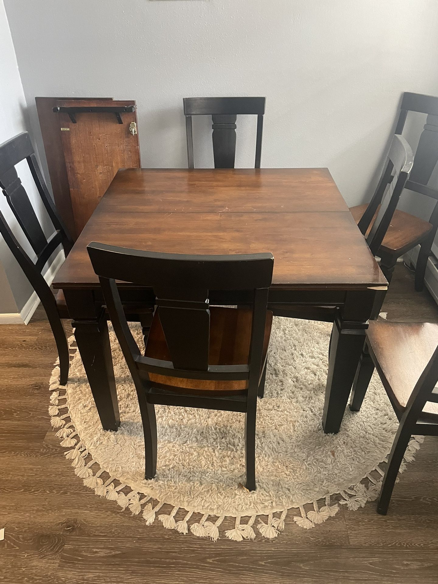 6 Person Real Wood Dining Table 