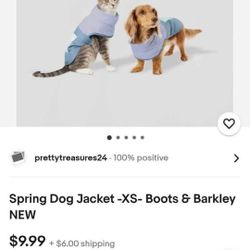 New Pet Jackets Size Xs $10 Each