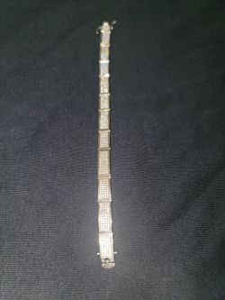 8mm Moissanite Bracelet 925 Silver Size 7in