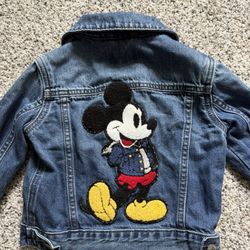 Gap Disney Mickey Mouse Kids Youth 3 Toddler 3t Denim Jean Jacket Boys Or Girls Unisex