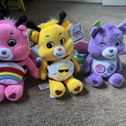 Care Bear Set Stuff Animal (butterfly)  , Pink, Yellow, Purple 