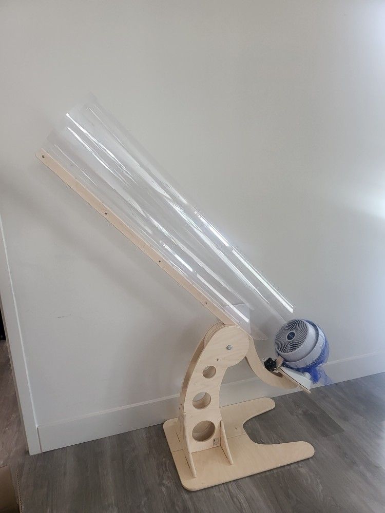 Kodo Kids School Grade Wooden Wind Tunnel. Stem Toy Explore Wind And Speed According To Weight. Can Be Used With Colored Scargs. Foam Peanuts Leaves