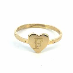 Woman’s Ladies 10k Yellow Gold Initial F in a Heart Ring Size 7 GP3134922