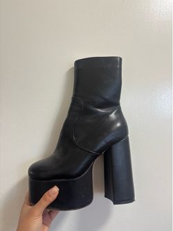 platform black boots asos