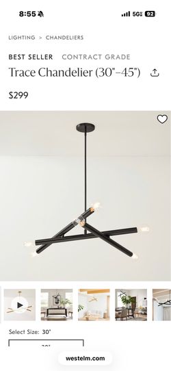 West Elm Trace Chandelier Light black/bronze