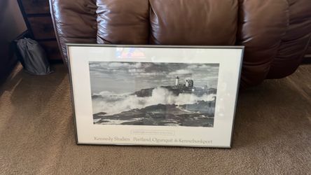 Black and white framed lighthouse print Black and white framed lighthouse print