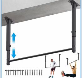 48 inch adjustable height heavy duty pull up chin up exercise bar ceiling mount