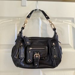 New Black Soft Leather Shoulder Bag