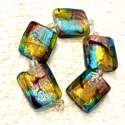 Lot Of Colorful Dichroic Glass Beads