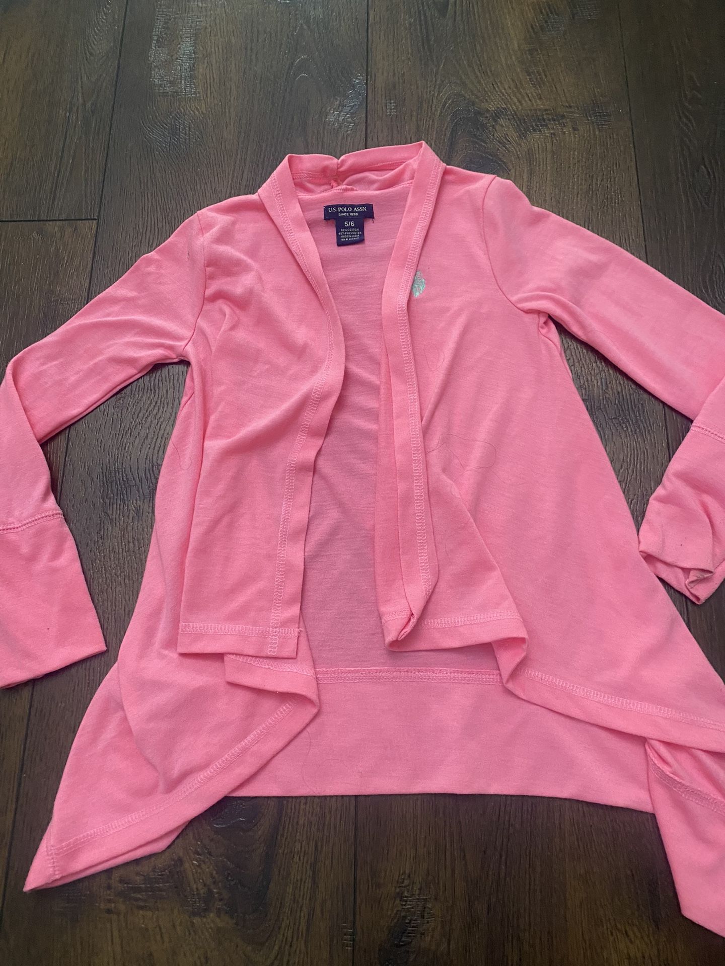 Girls Hot Pink Cardigan Size 5/6 By US Polo Assn. #4