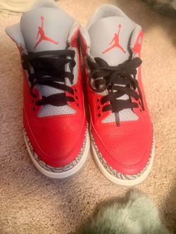 Air Jordan 3 Red Cement Sneakers