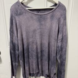American Eagle Soft and Sexy Plush Purple Blue Tie Dye Sweater. Women’s Size XL
