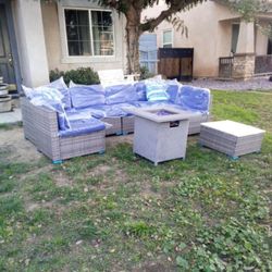 Fire Pit Propane Patio Set Outdoor Patio Furniture Brand New Patio Sofa Set 🆕🚚🚎🆕