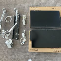 LG 4K 27” Monitors + Human Scale Arm