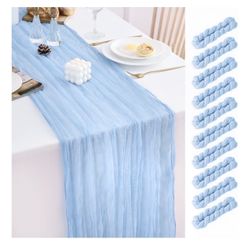 10 Pack Baby Blue Table Runner 21x120 Inch Light Blue Cheesecloth Table Runner 10FT